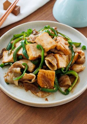 【豚バラ厚揚げとピーマンの中華炒め】簡単コク旨☆-レシピのメイン写真