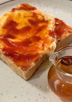 ホットハニーのピザトースト-レシピのメイン写真