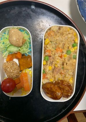 全てレンジ簡単さっぱり味噌田楽味炒飯弁当-レシピのメイン写真