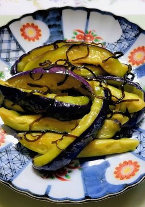 簡単夕飯レンジ無限なす塩昆布ごま油和え野菜料理-レシピのメイン写真