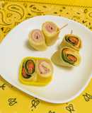 お弁当に！豆腐皮くるくるロール 2種