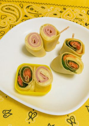 お弁当に!豆腐皮くるくるロール 2種-レシピのメイン写真