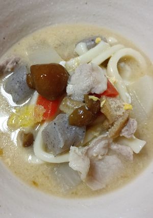 なめこの豚汁うどん-レシピのメイン写真