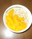 簡単豆花とうふぁ♪トッピング桃アーモンド