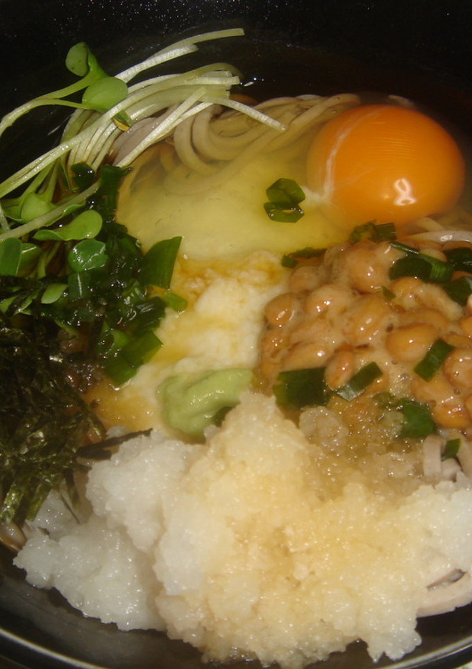 ひんやりさっぱり！おろし納豆とろろそば☆-レシピのメイン写真