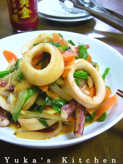 イカと緑黄色野菜のガーリック黄金炒め-レシピのメイン写真
