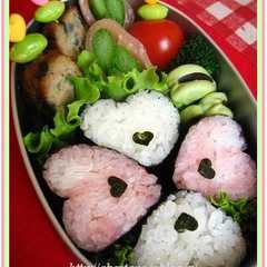 รูปของ キャラ弁♪のり巻き de ハート♪