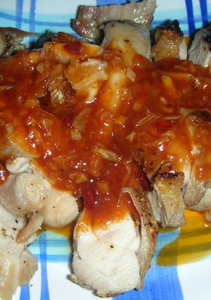 鶏肉コンガリ焼き　チリガーソースで　-レシピのメイン写真
