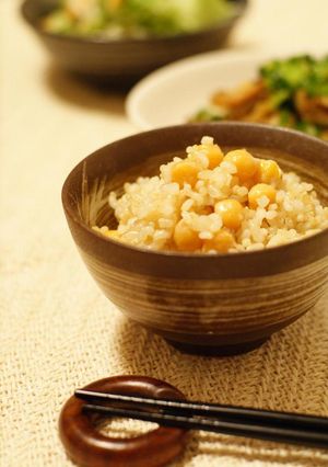 ☆圧力鍋で☆ひよこ豆入り玄米ごはん☆-レシピのメイン写真