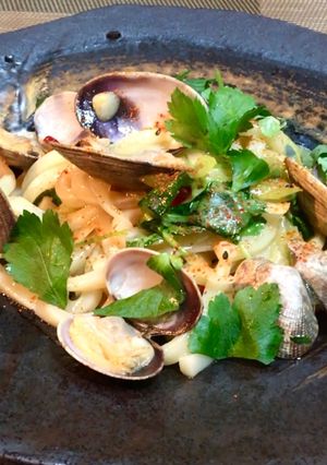 アサリと三葉の焼きうどん-レシピのメイン写真