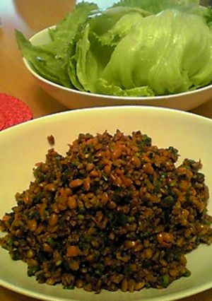 納豆炒め☆レタス包み♪♪-レシピのメイン写真