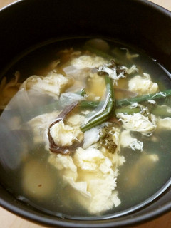 『山菜のかき玉スープ』-レシピのメイン写真