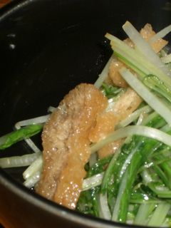 めんつゆde水菜と油揚げの炒め煮-レシピのメイン写真