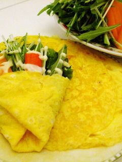 薄焼き卵クレープサラダ♪-レシピのメイン写真