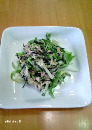 水菜とひじきのツナサラダ-レシピのメイン写真