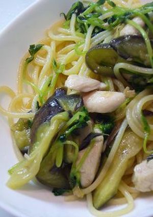 豆苗と茄子の和風パスタ-レシピのメイン写真