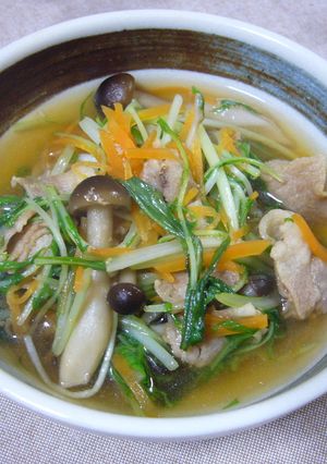 水菜と豚肉のさっと煮-レシピのメイン写真