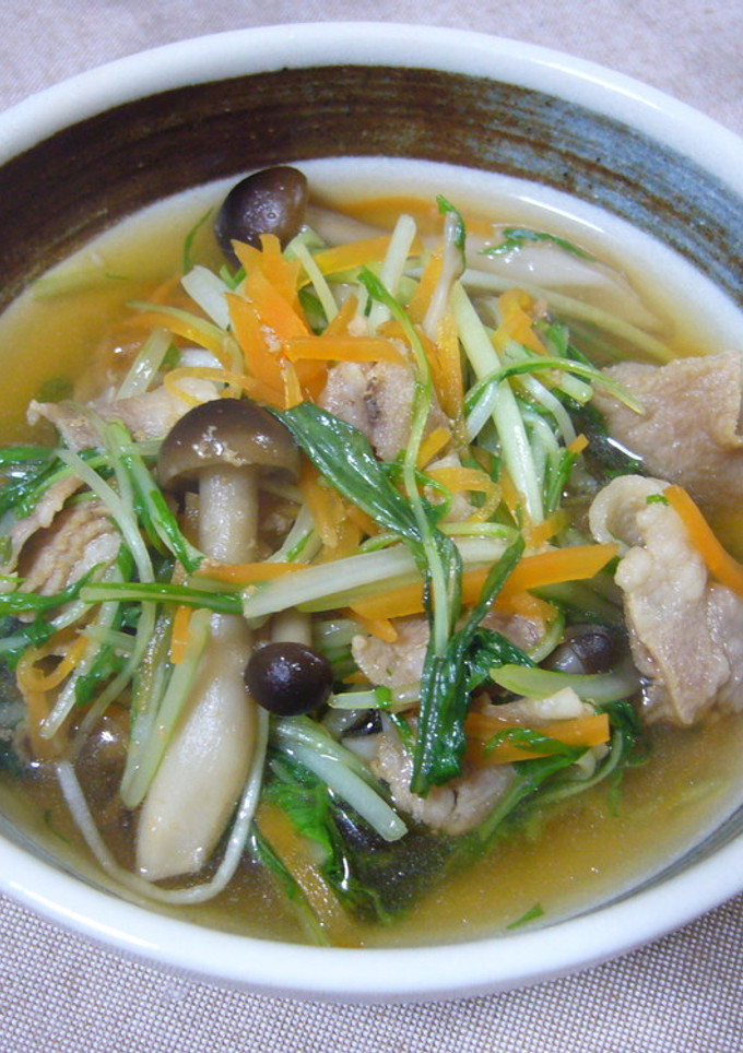 水菜と豚肉のさっと煮-レシピのメイン写真
