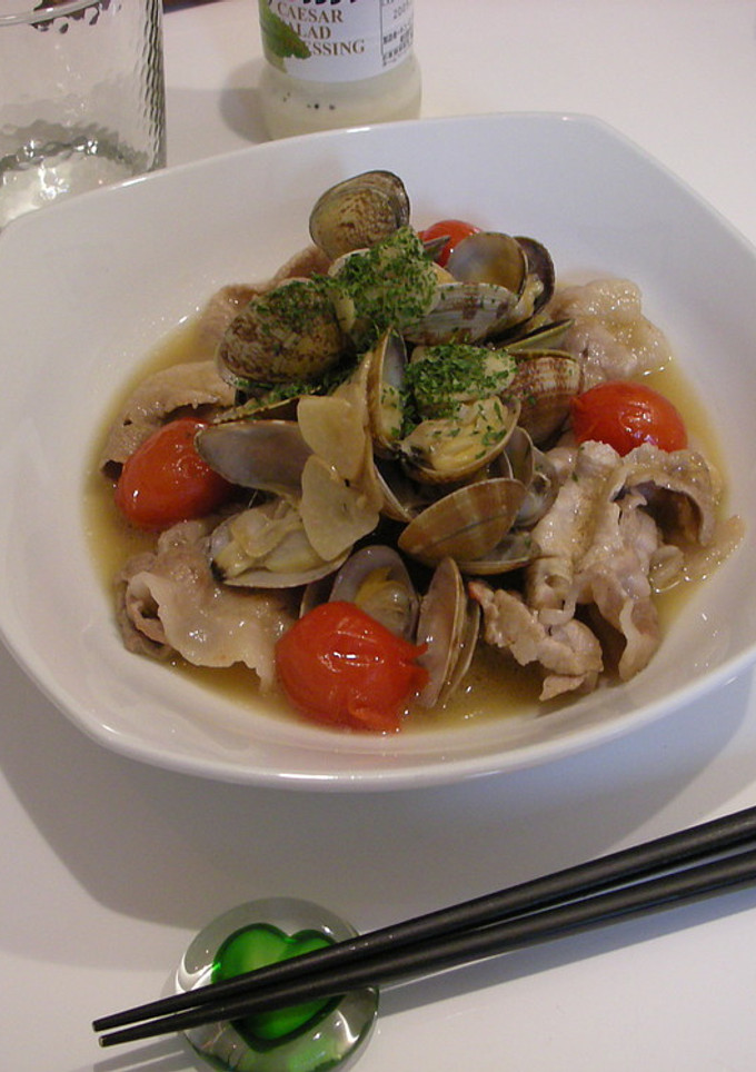 あさりと豚肉のワイン蒸し-レシピのメイン写真
