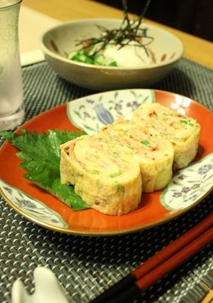 お弁当に☆三つ葉と桜えびの卵焼き-レシピのメイン写真