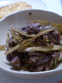 ゴボウと牛肉の甘辛炒め-レシピのメイン写真