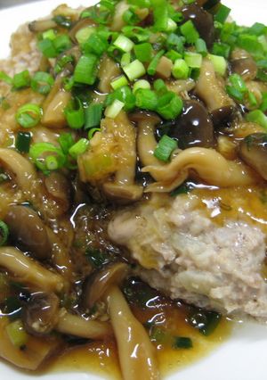 蒸しハンバーグ！きのこあんかけ-レシピのメイン写真