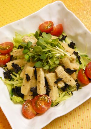 カリッサクッ★高野豆腐クルトンのサラダ-レシピのメイン写真