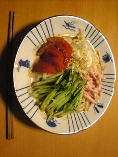冷やし中華風ヘルシーサラダうどん(胡麻)-レシピのメイン写真