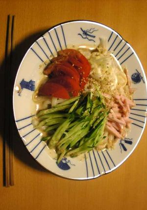 冷やし中華風ヘルシーサラダうどん（胡麻）-レシピのメイン写真