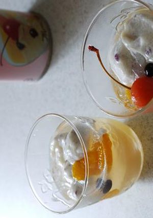 ブルーベリー豆腐すいとん♪ｄｅスイーツ！-レシピのメイン写真