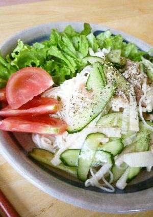 しゃきしゃきつるつる♫♬そうめんサラダ-レシピのメイン写真