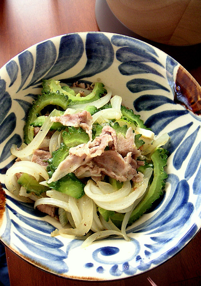 新玉ねぎとゴーヤーのカレー炒め-レシピのメイン写真