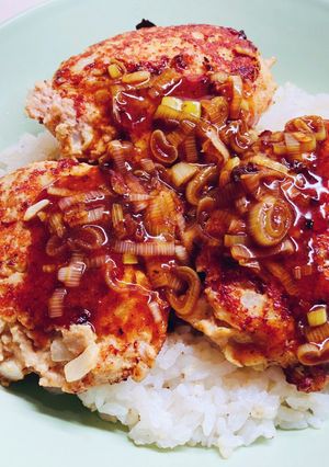 ネギだれハンバーグ丼-レシピのメイン写真