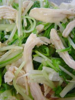 ☆レンジで蒸し鶏と水菜の柚子胡椒和え☆-レシピのメイン写真