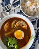 白ナスとチポロットのチキンスープカレー