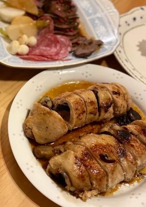 甘栗とプルーンのロールチキン。-レシピのメイン写真