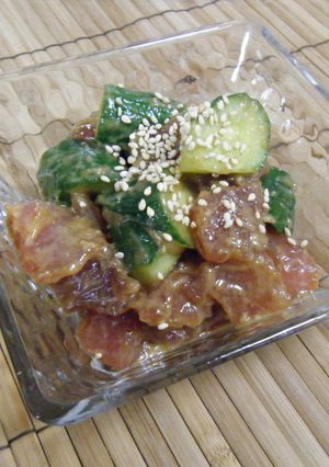 マグロときゅうりの簡単わさび醤油和え-レシピのメイン写真