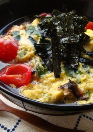 トマト入り♡玄米おこげｄｅスープ飯　-レシピのメイン写真