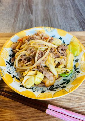 カット野菜＆肉炒め 節約メニュー-レシピのメイン写真