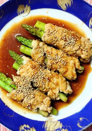 鶏ささみで アスパラの肉巻き 照り焼き-レシピのメイン写真