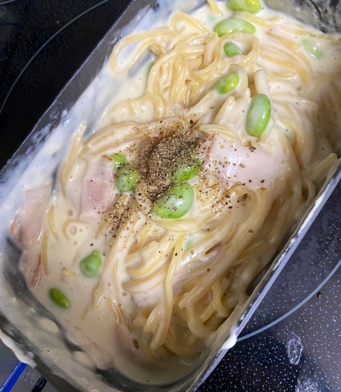 キャンプ飯！メスティンでクリームパスタ！-レシピのメイン写真