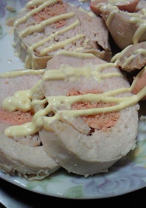 レンジで簡単!鶏むね肉とたらこのロール-レシピのメイン写真