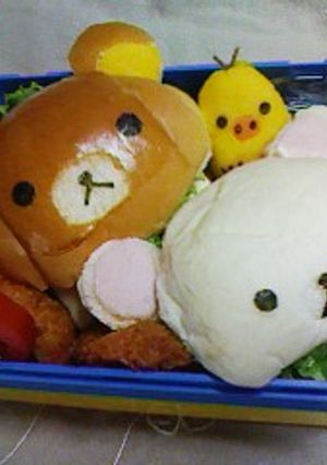 ロールパンDEリラックマ弁当　（キャラ弁）-レシピのメイン写真