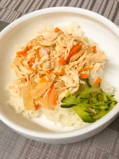 【保育園給食】ささみのユッケ風丼-レシピのメイン写真