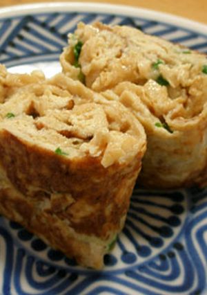 油揚げと小ねぎ入り卵焼き　お弁当のおかず-レシピのメイン写真
