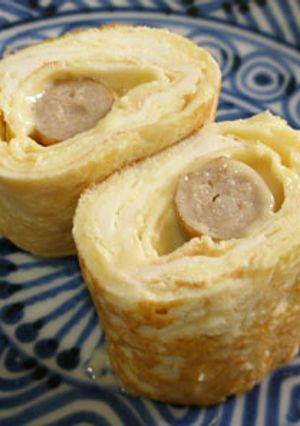 ウインナーチーズ巻き卵焼きお弁当のおかず-レシピのメイン写真
