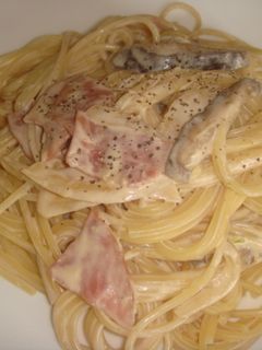 干ししいたけとハムのクリームパスタ♪-レシピのメイン写真