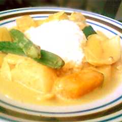 รูปของ かぼちゃとかぶの豆乳カレー