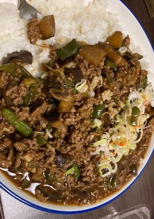 ナスとピーマンとひき肉の中華風カレー-レシピのメイン写真