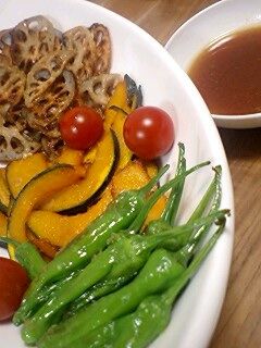 れんこん&かぼちゃ&しし唐素揚げ☆-レシピのメイン写真